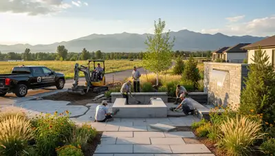 Landscaping crew providing lawn care and garden maintenance in Aurora, CO