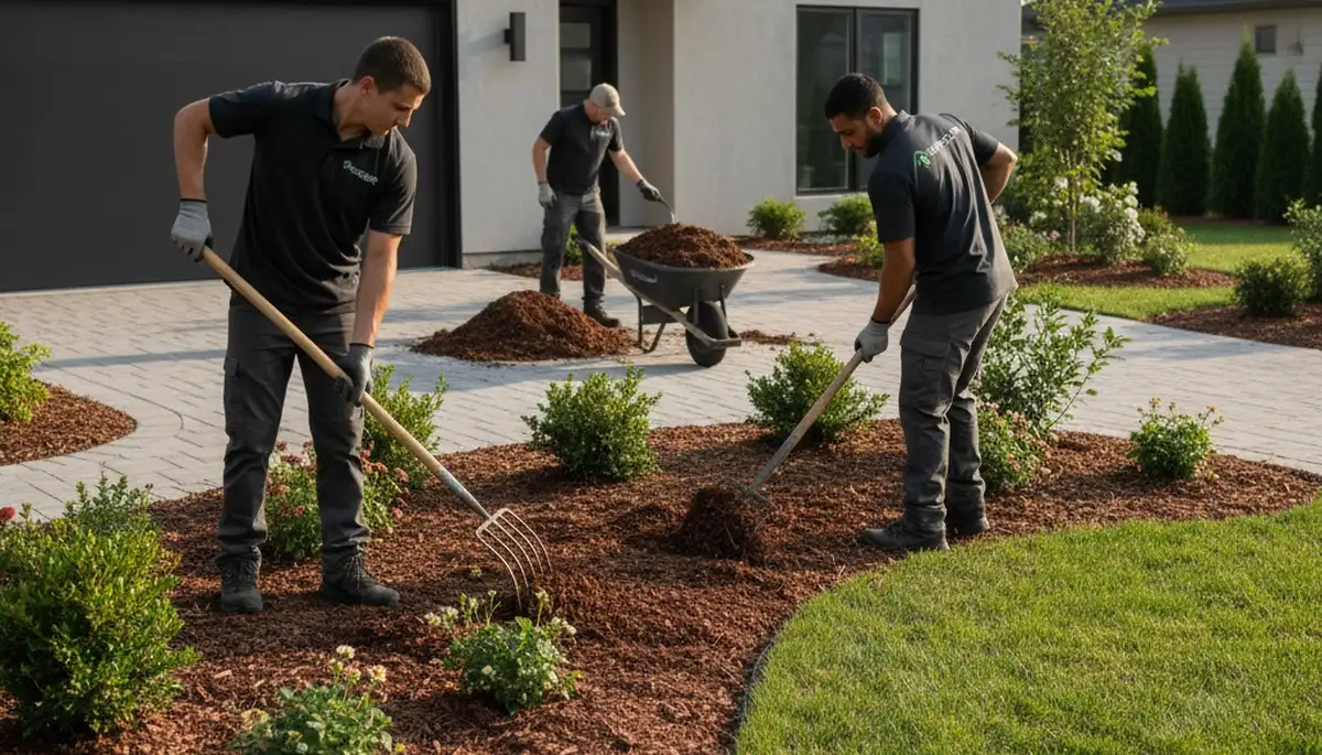 Mulch installation in Aurora, CO for landscape protection and curb appeal